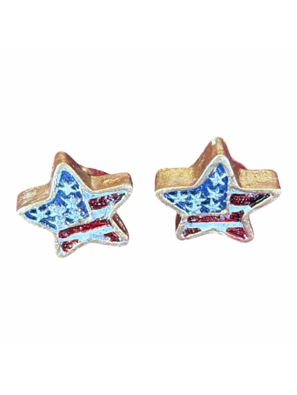 Patriotic Star Earrings pierced stud costume jewelry with patriotic flare